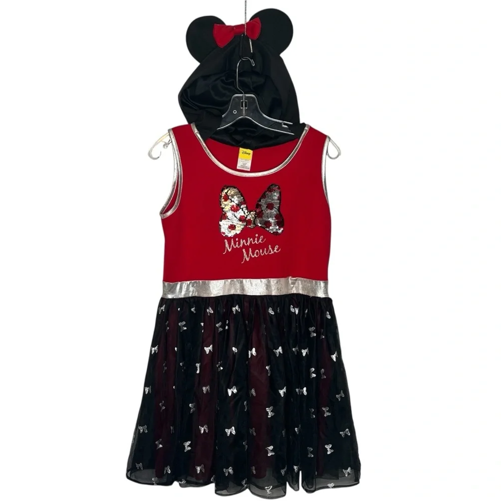 Disney Minnie Mouse Hooded Dress Girls Size XL 14 16 Halloween Costume